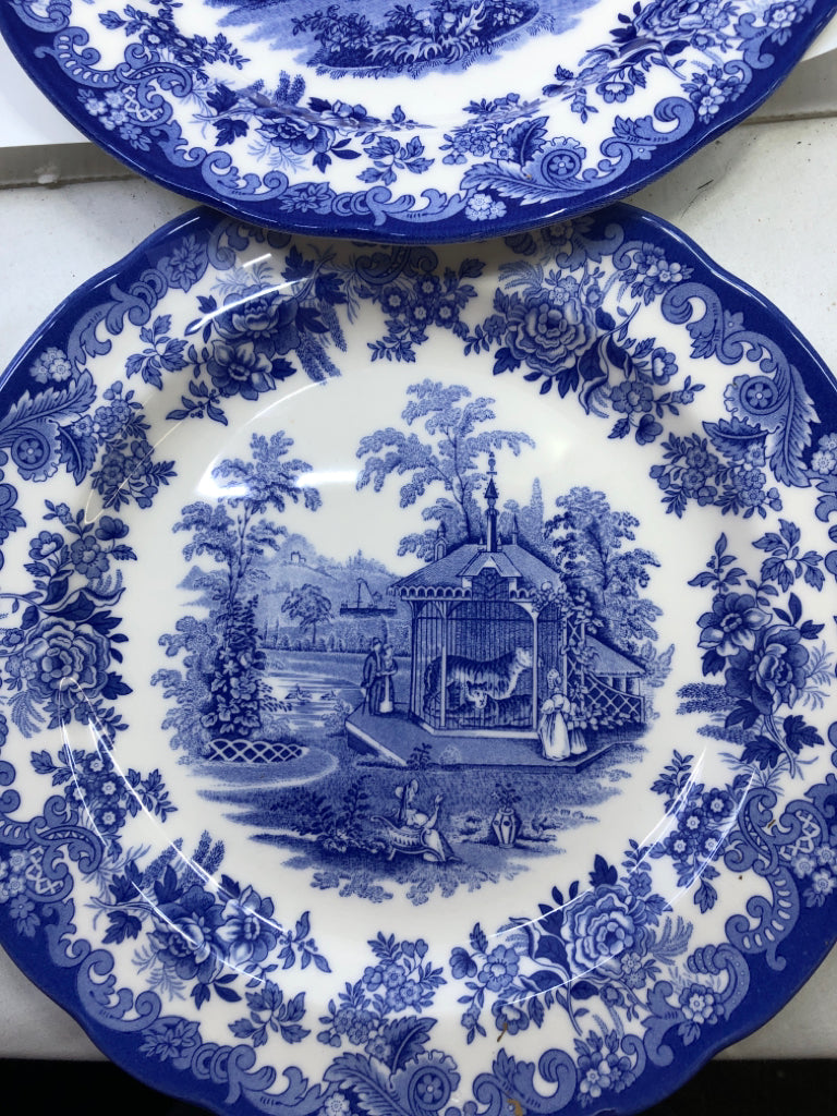 6 SPODE BLUE COLLECTION DINNER PLATE SET.