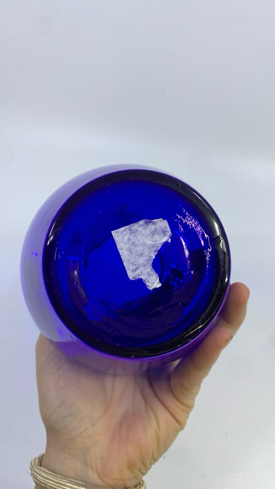 COBALT BLUE WIDE RIM VASE.