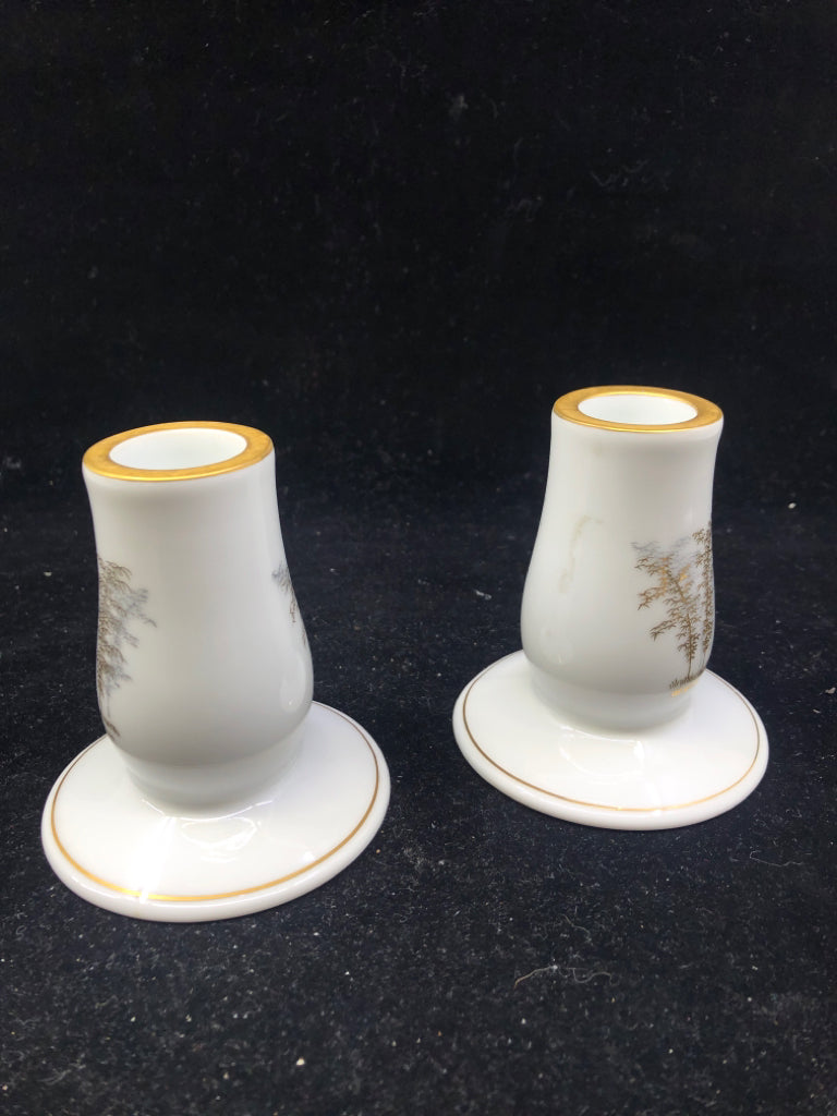 2 VTG ASIAN STYLE TAPER CANDLE HOLDERS- JAPAN.