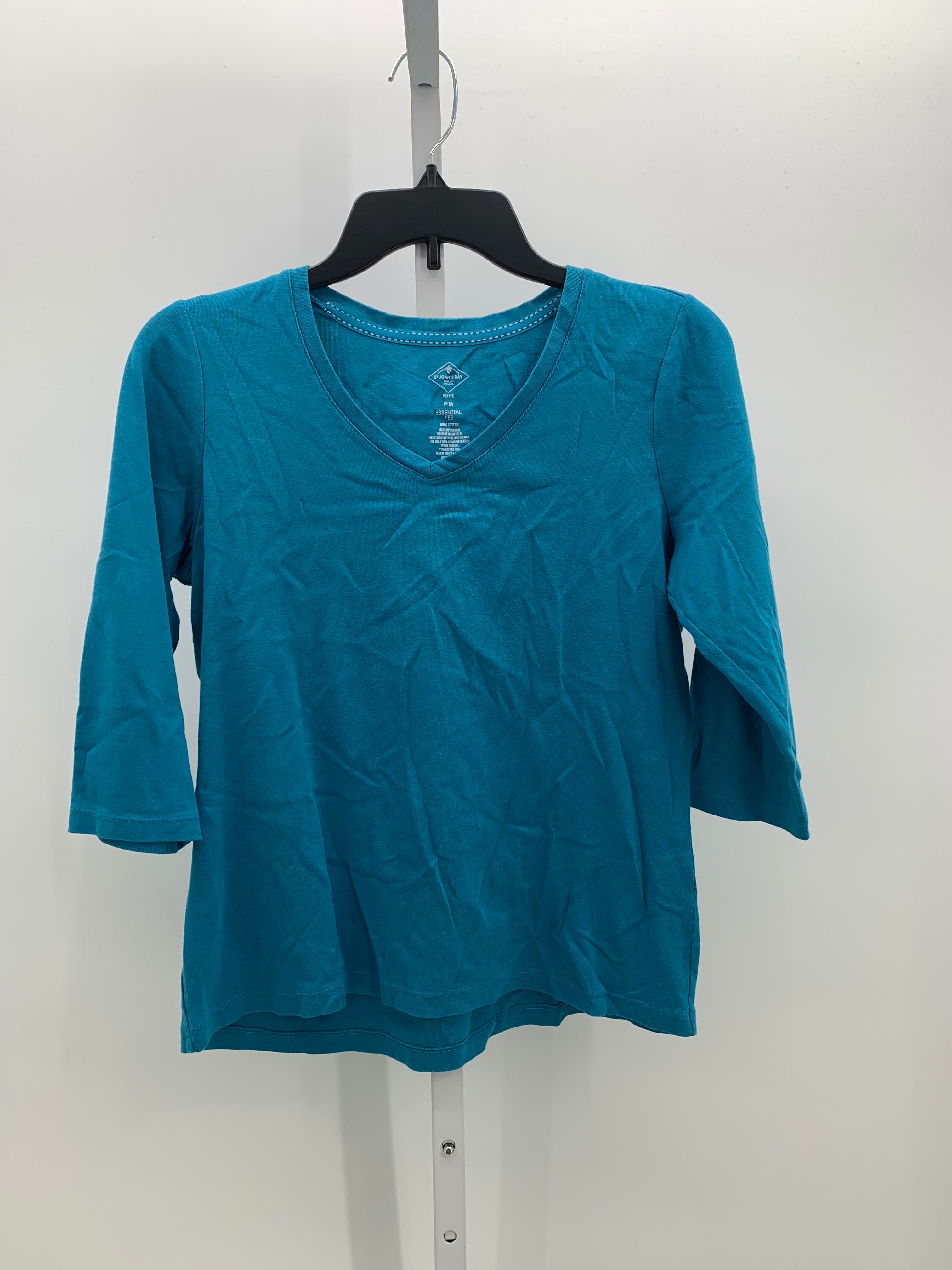 St. Johns Bay Size Medium Petite Petite 3/4 Sleeve Shirt