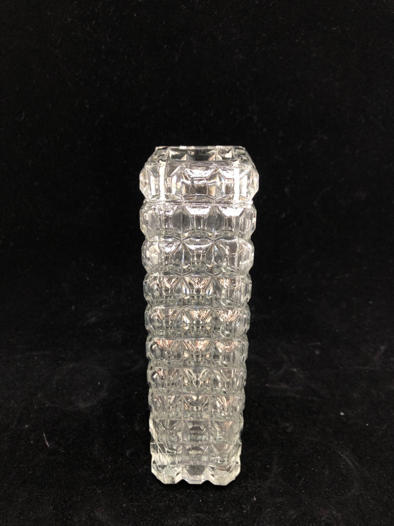 BUBBLE GRID GLASS VASE.