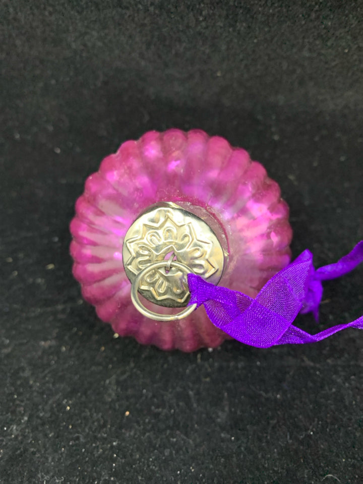 LIGHT PURPLE GLASS ORNAMENT.