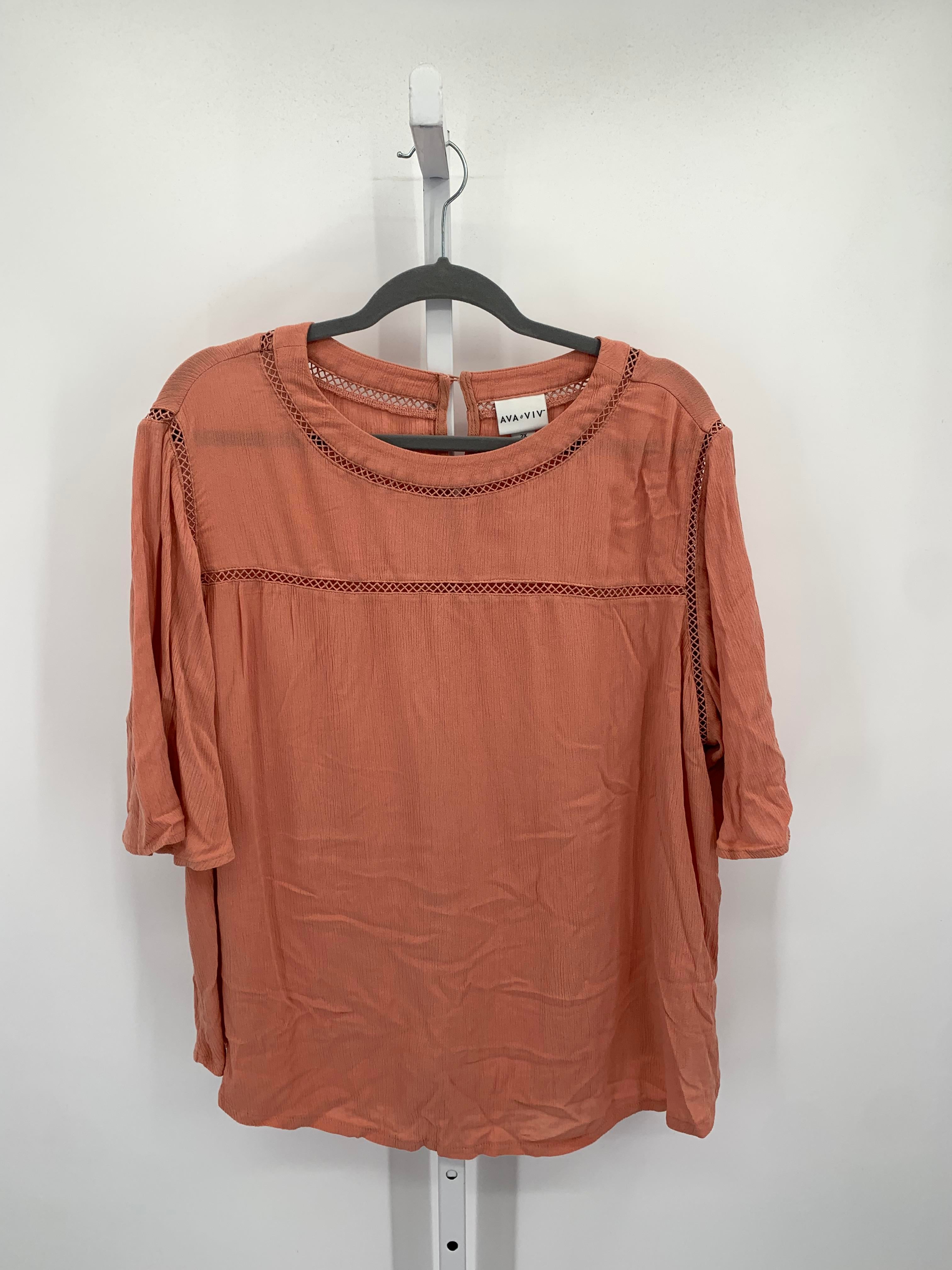 Ava & Viv Size 2X Womens Short Sleeve Shirt