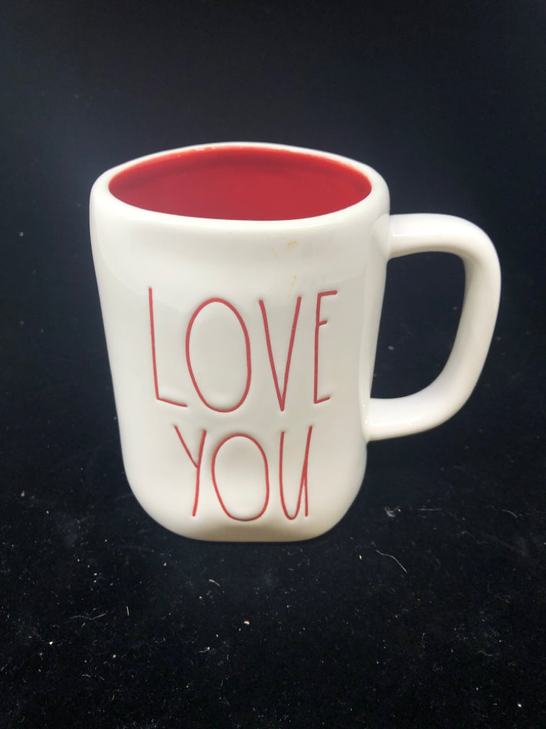 RAE DUNN LOVE YOU COFFEE MUG.