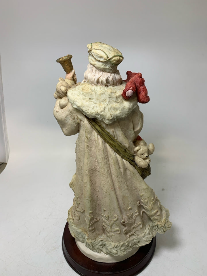LARGE RESIN SANTA HOLDING TEDDY BAEARS ST NICHOLAS & ME.