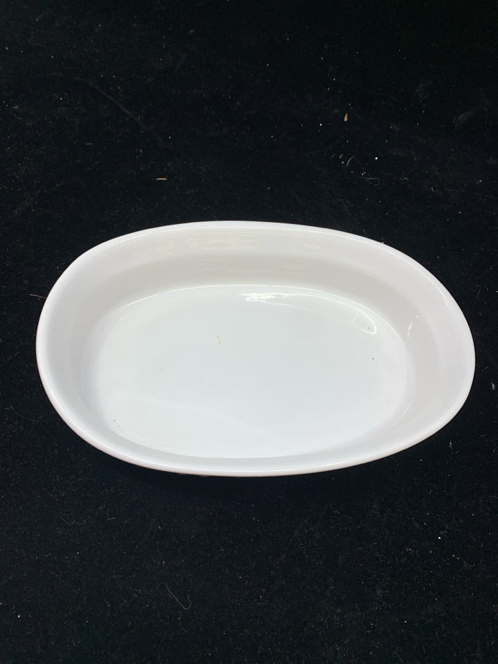 OVAL FRENCH WHITE BAKING DISH-CORNING WARE.