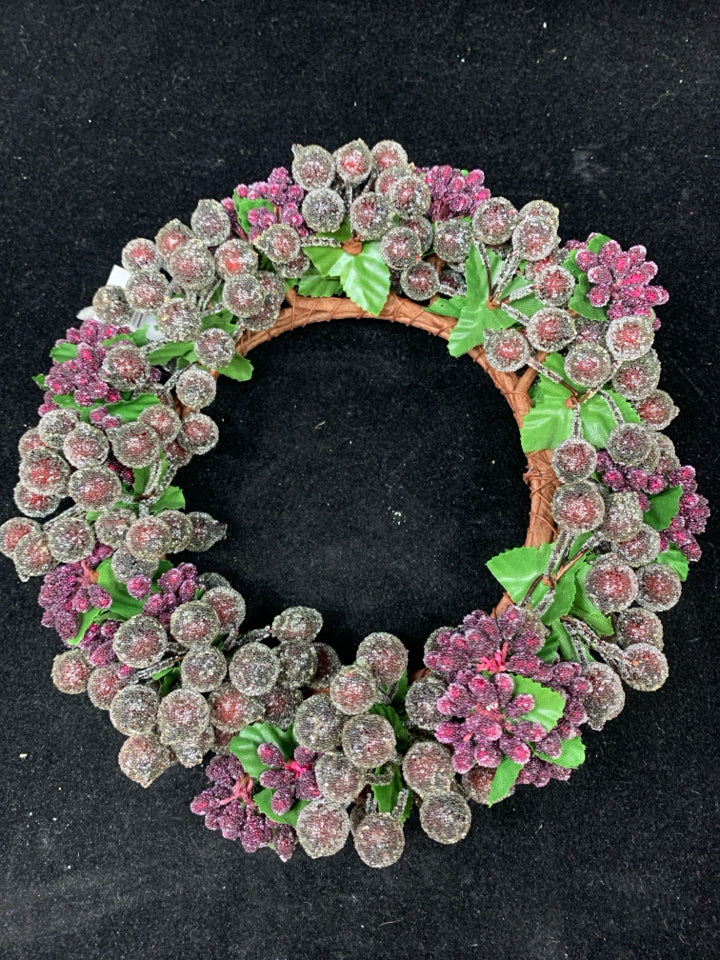 PURPLE BERRIES CANDLE WREATH.