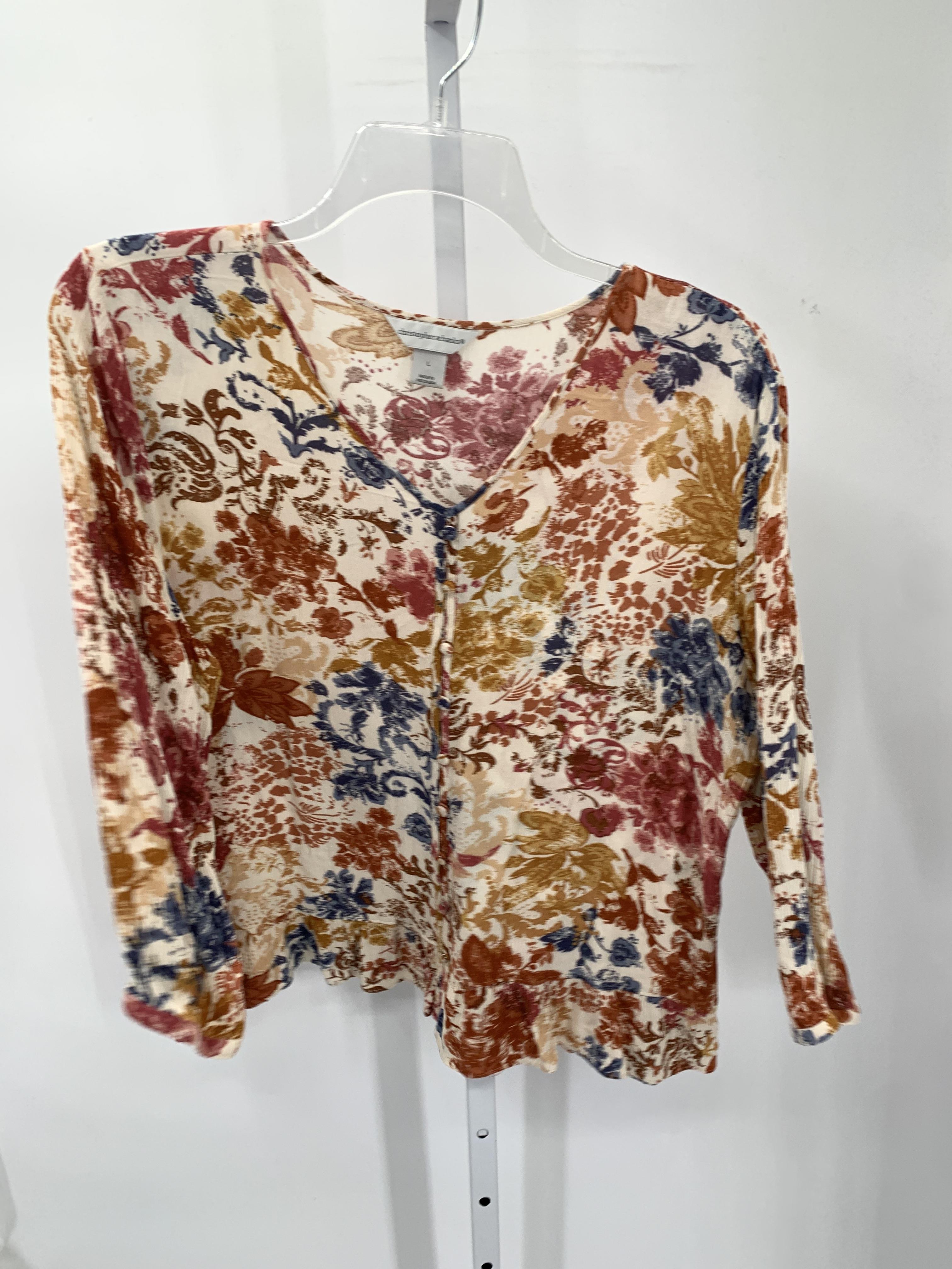 Christopher & Banks Size Large Misses 3/4 Sleeve Shirt