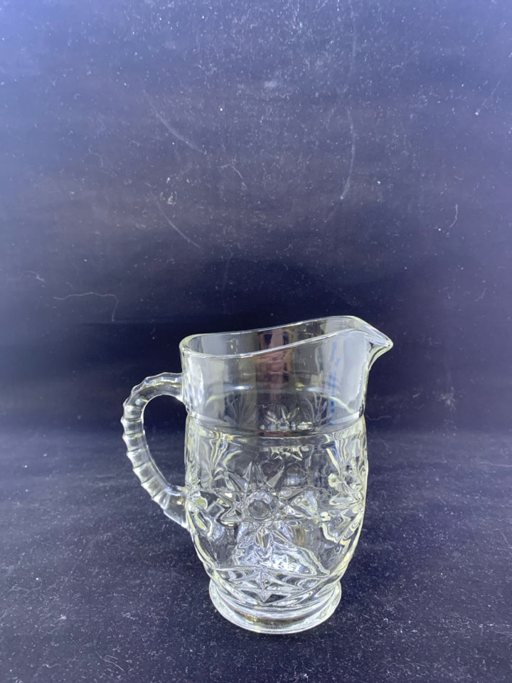 LARGE CUT GLASS STARBURST CREAMER.