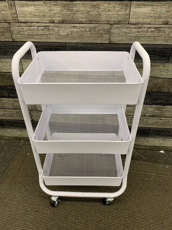 3-TIER ROLLING STORAGE CART.
