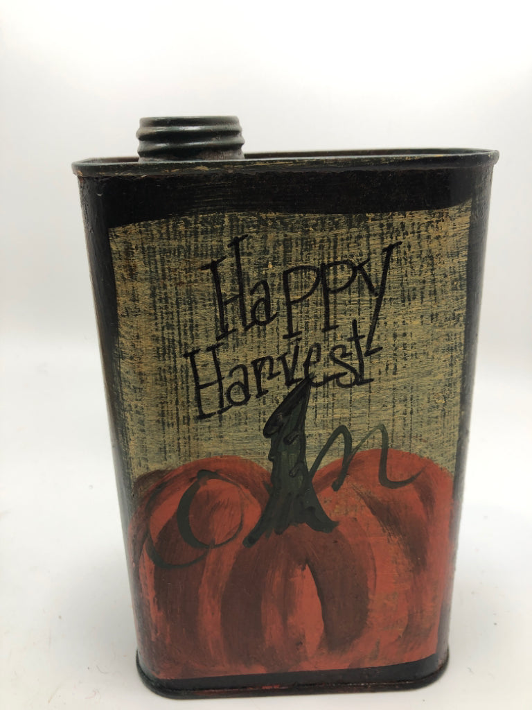 HAPPY HARVEST TIN CAN DECOR.