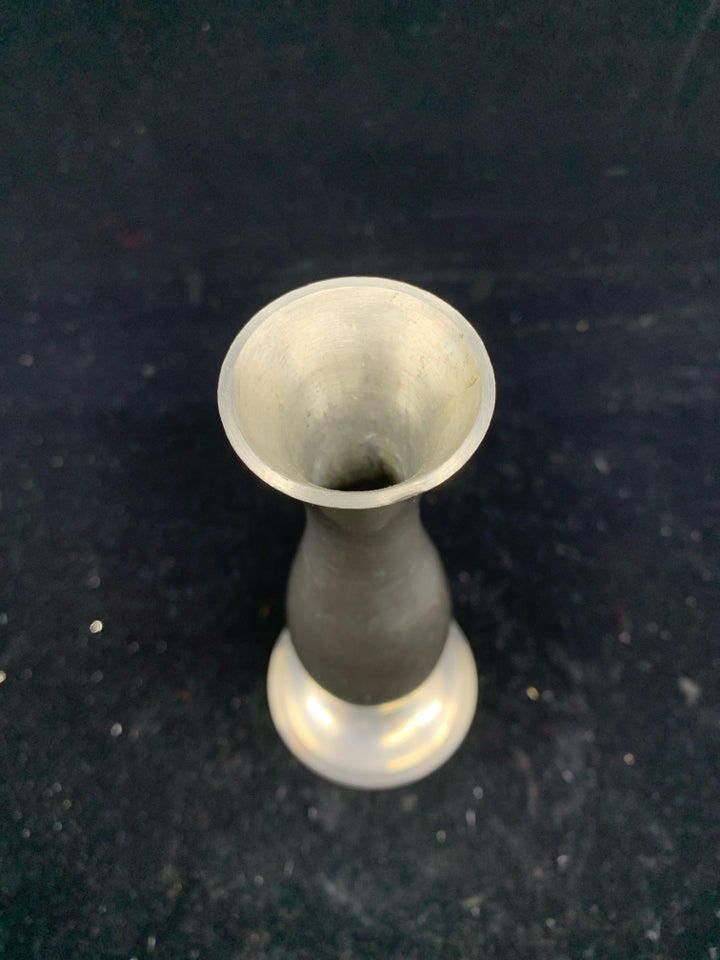 PEWTER BUD VASE.