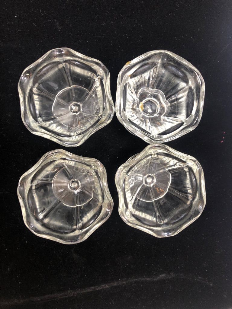 4 ANCHOR HOCKING CLEAR SUNDAE CUPS.
