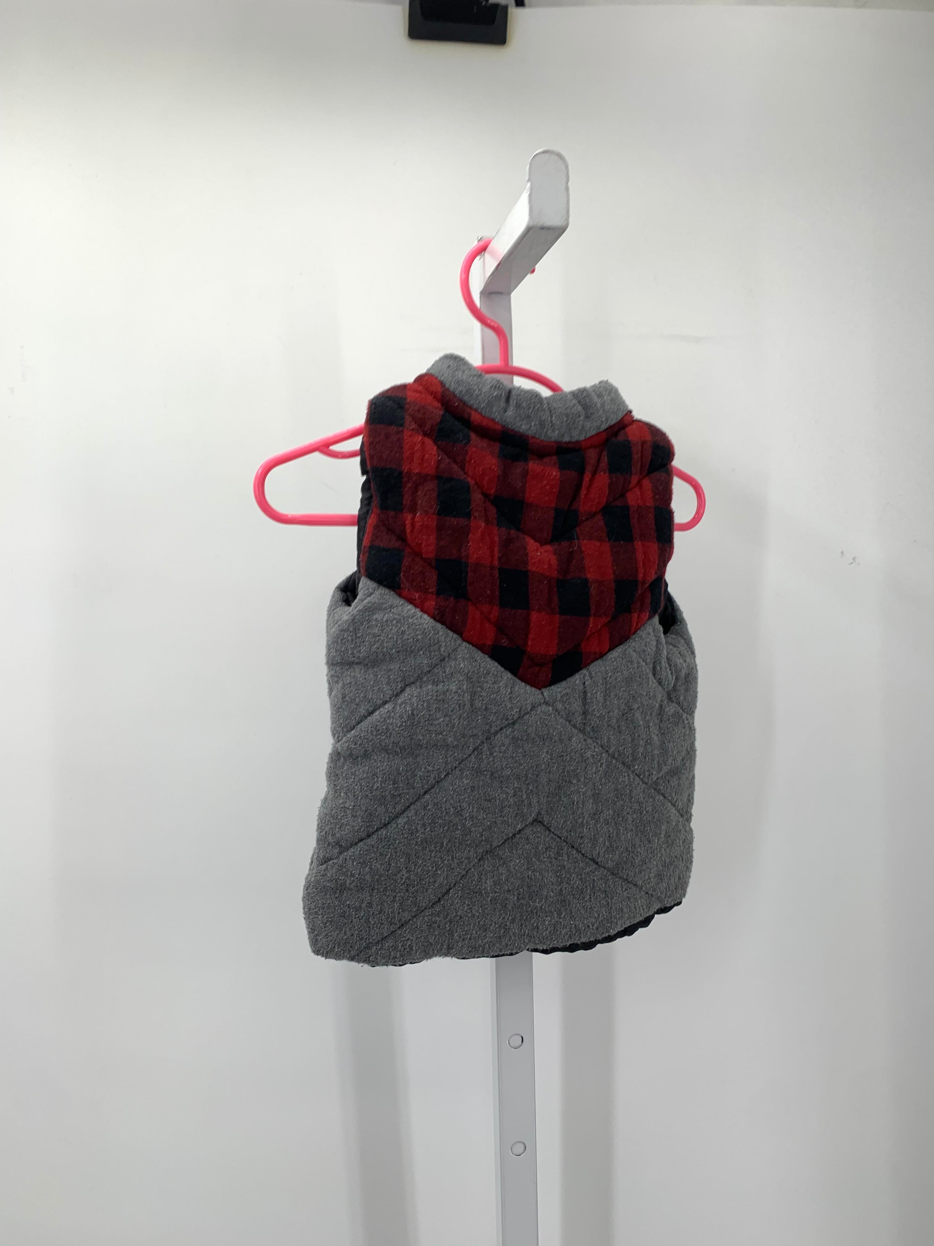 RED PLAID VEST.