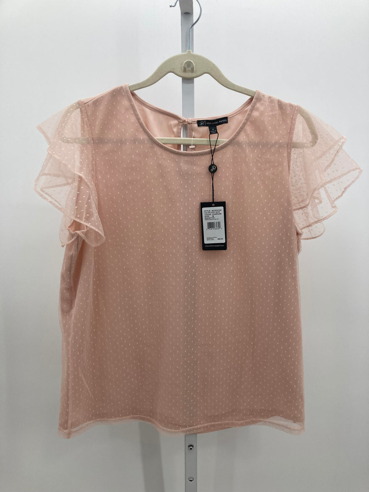 Adrianna Papell Size Medium Misses Short Sleeve Shirt