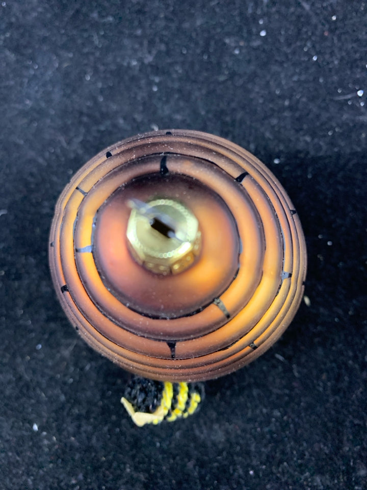 BEEHIVE GLASS ORNAMENT.