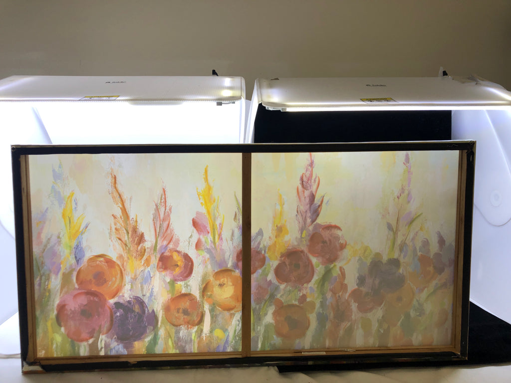 COLORFUL TEXTURED ASSORTED FLOWERS WALL CANVAS.