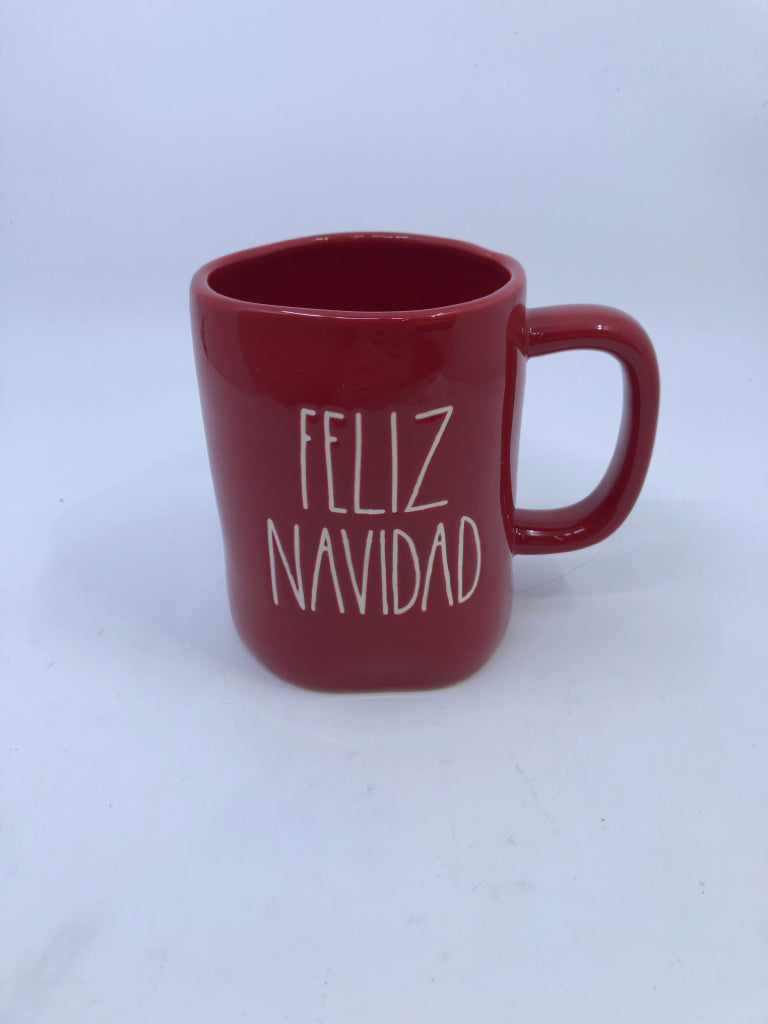 RED RAE DUNN FELIZ NAVIDAD MUG.