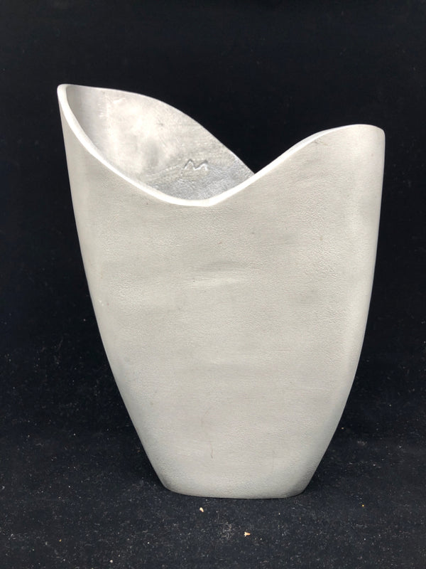 ABSTRACT METAL VASE.