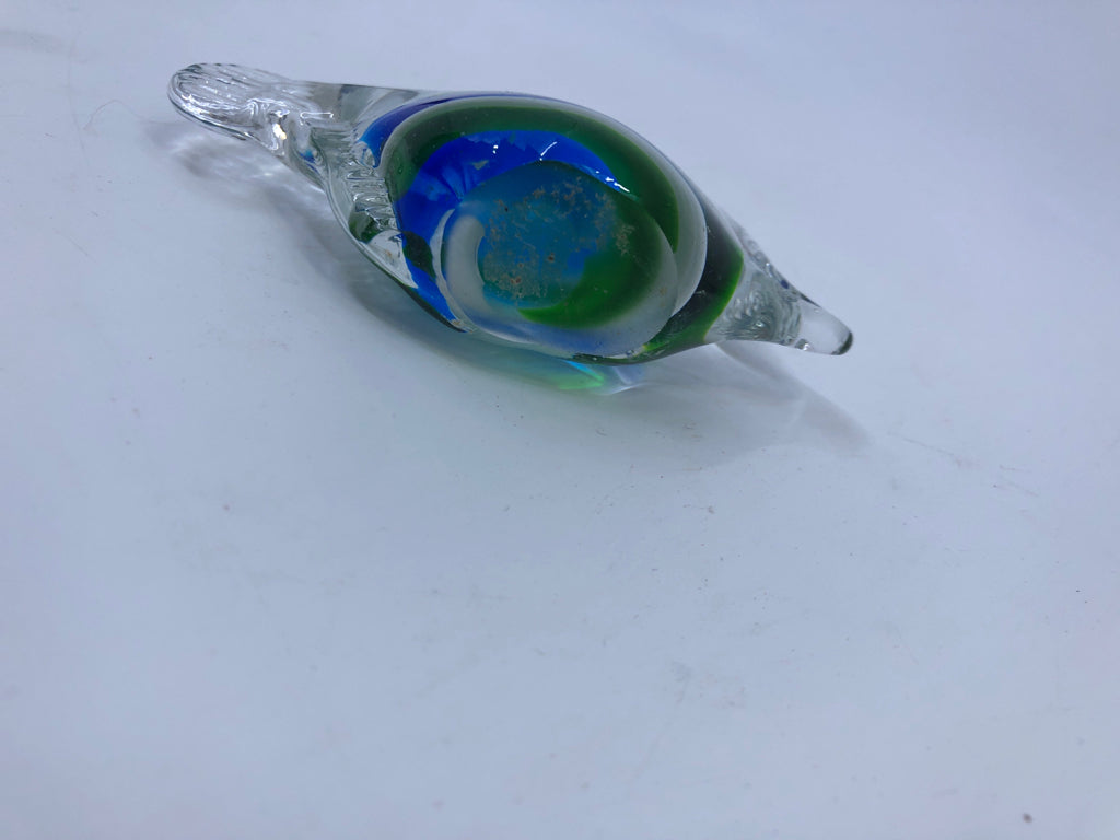BLUE AND GREEN GLASS FISH.