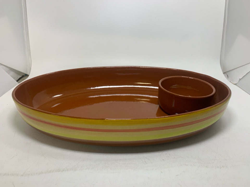 2 PC LARGE OVAL CHIP/DIP BOWL.