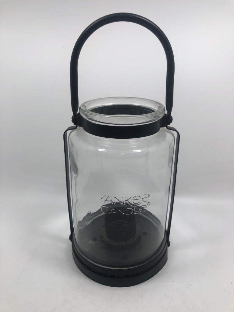 GLASS & METAL LANTERN.