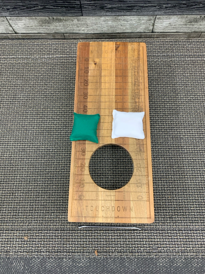 SMALL FOOTBALL CORNHOLE.