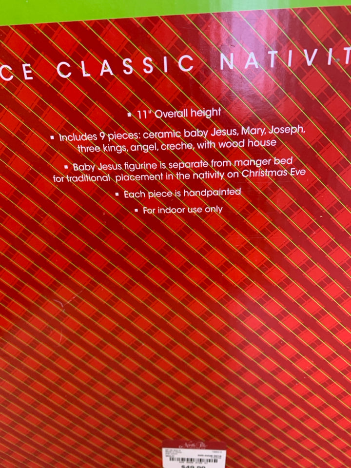 NIB 9 PC CLASSIC NATIVITY SET NORTH POLE TRADING CO.