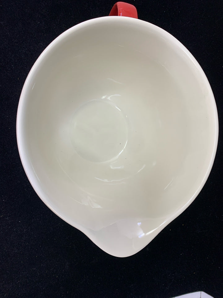 SANTAS HELPER RED CERAMIC MIXING BOWL.