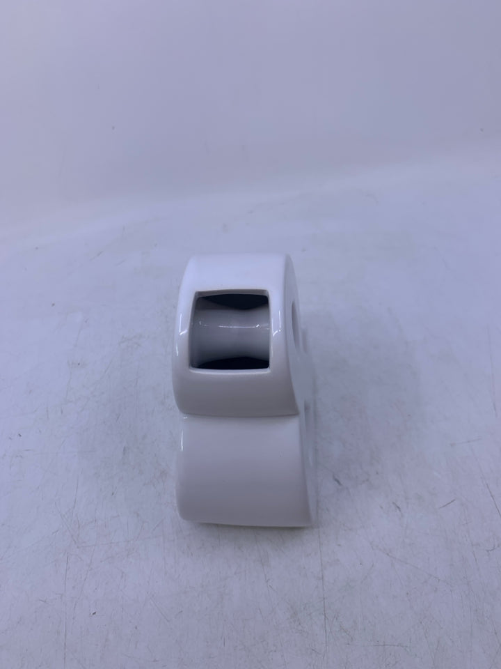 WHITE CERAMIC & SHAPED VASE.