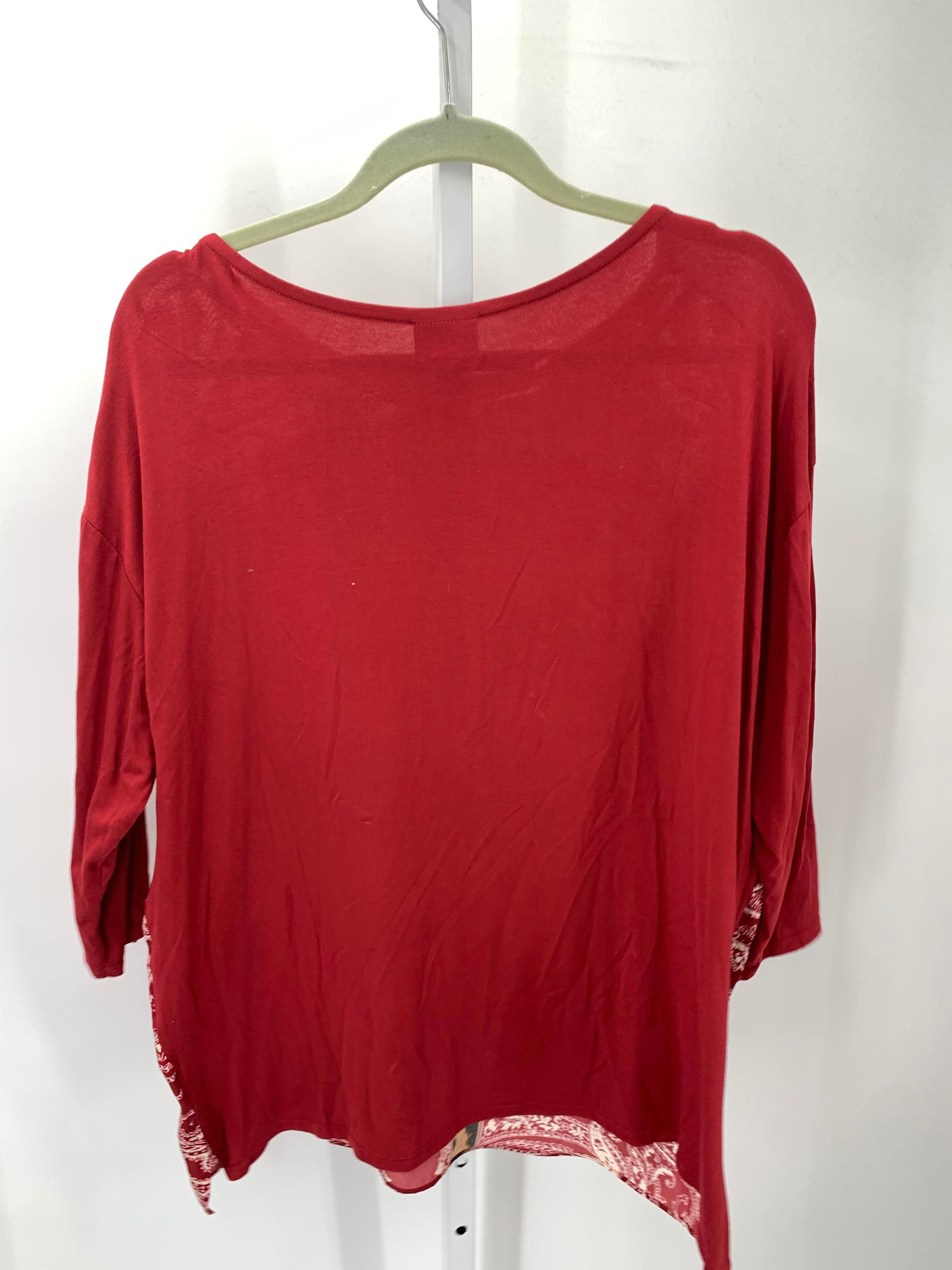 JM Collection Size Large Misses 3/4 Sleeve Shirt