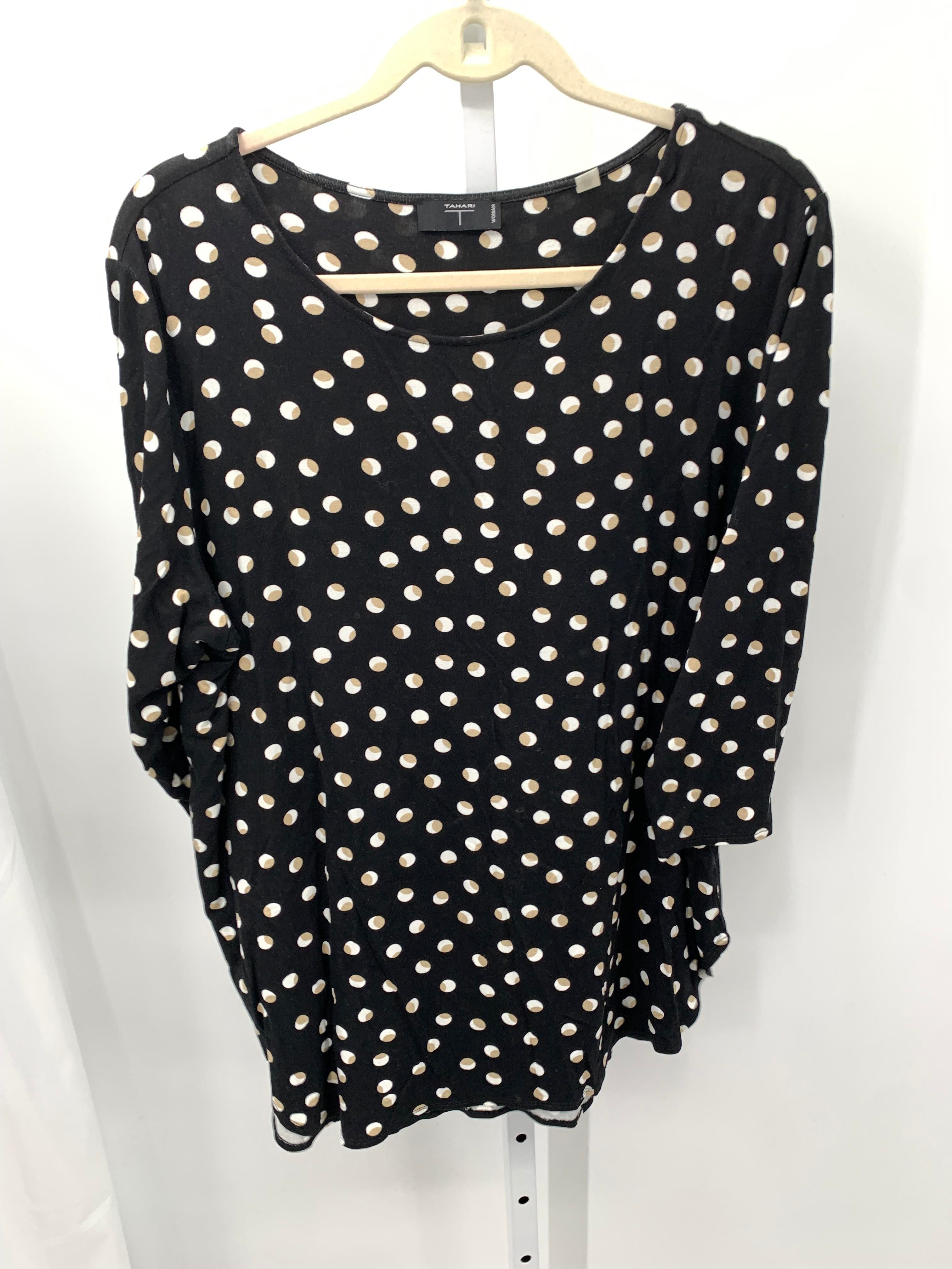 Tahari Size 1X Womens 3/4 Sleeve Shirt