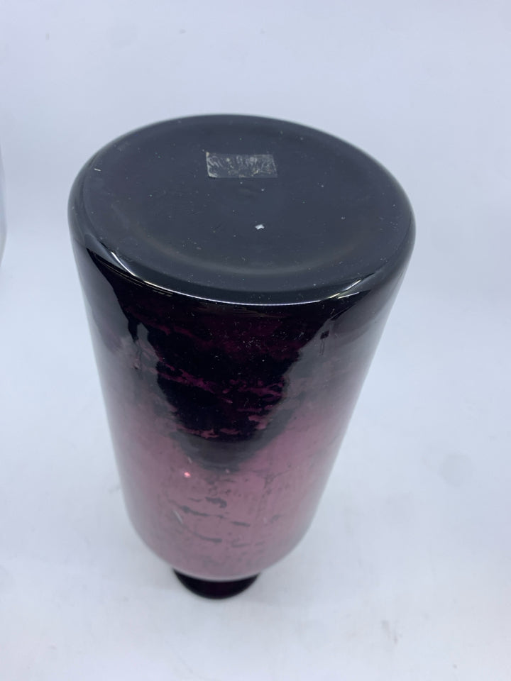 MERCURY PURPLE GLASS VASE FLARED TOP.