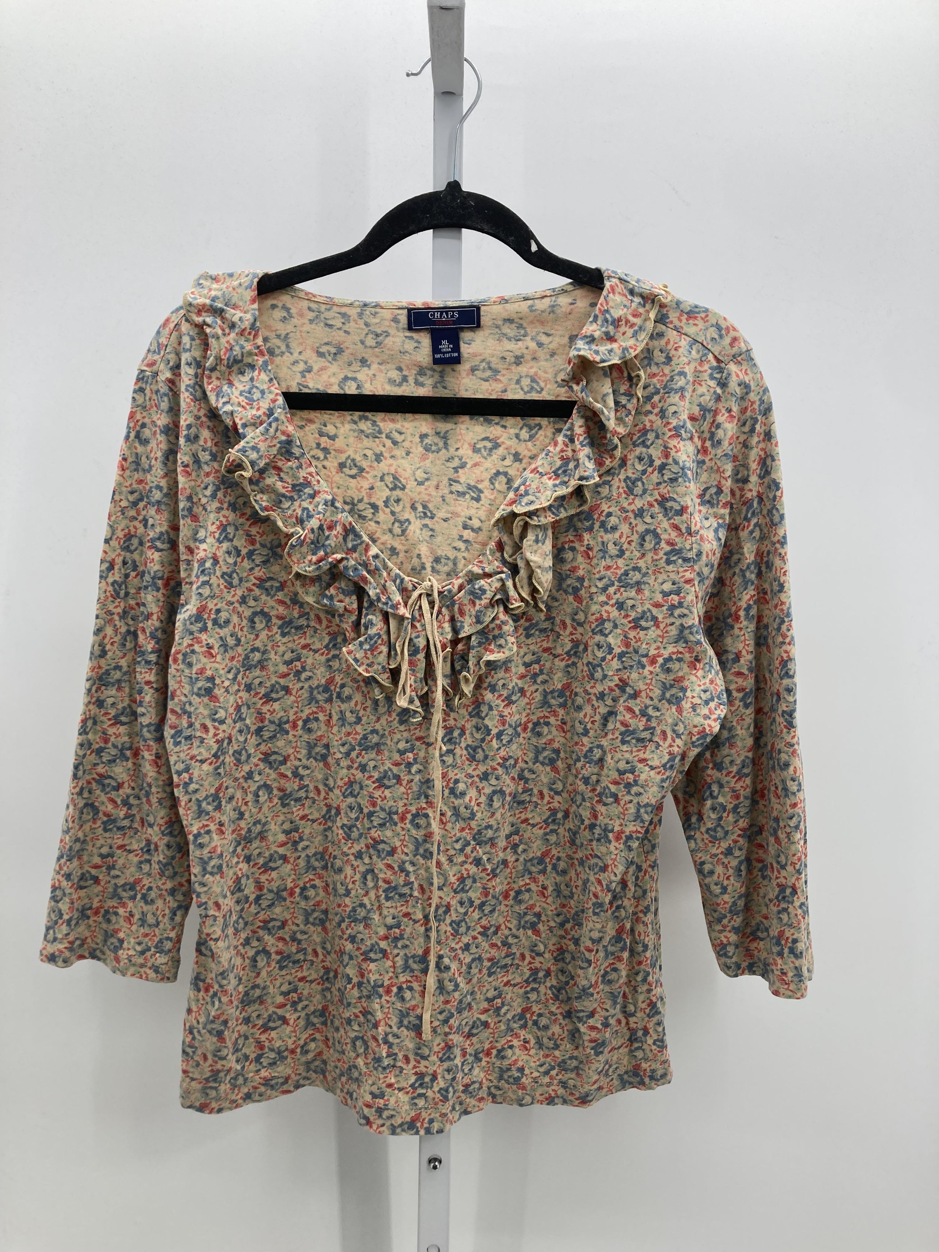 Chaps Size Extra Large Misses 3/4 Sleeve Shirt
