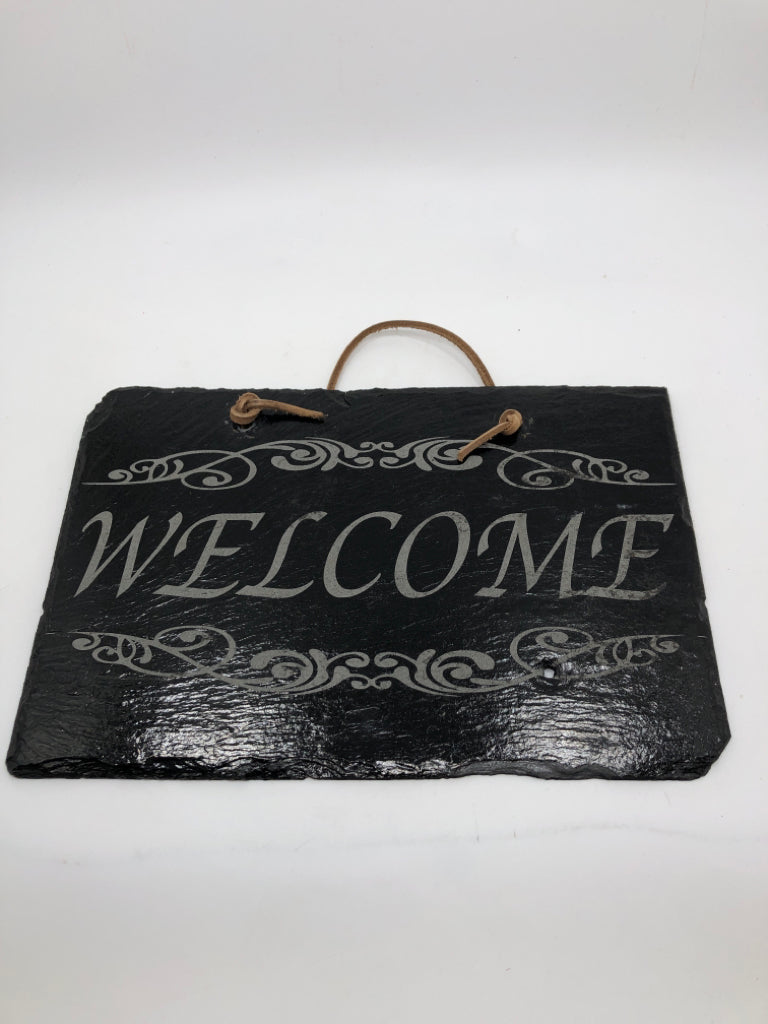 "WELCOME" SLATE WALL SIGN.