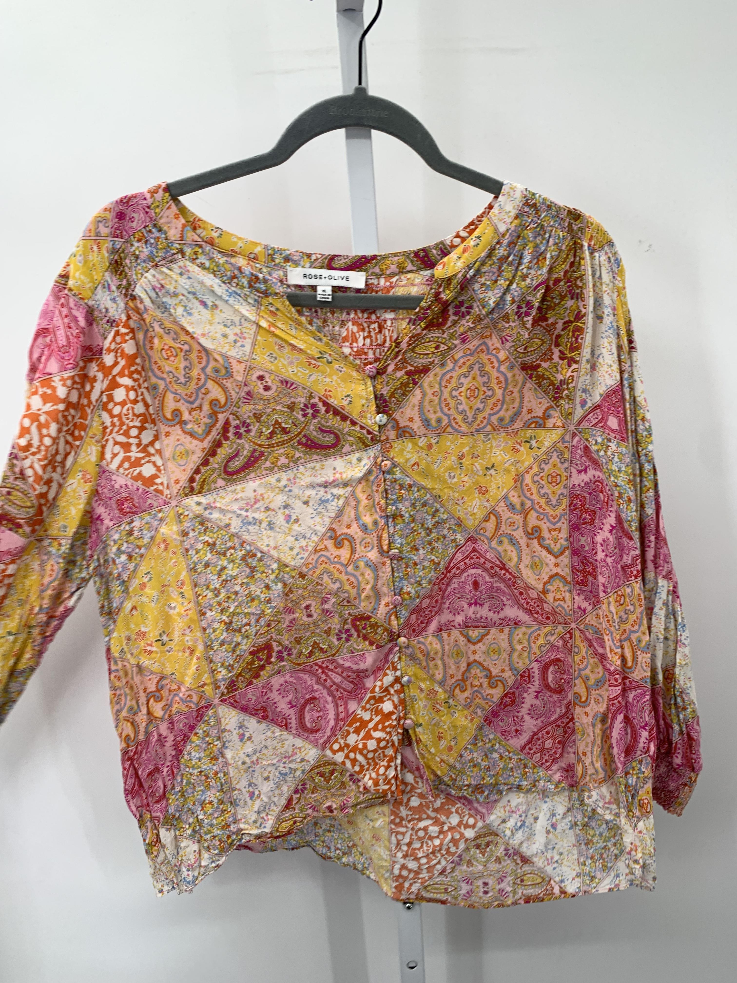 Rose & Olive Size Extra Large Misses 3/4 Sleeve Shirt
