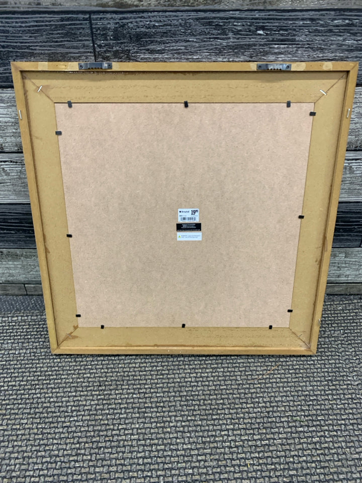 WOOD FRAMED MIRROR.