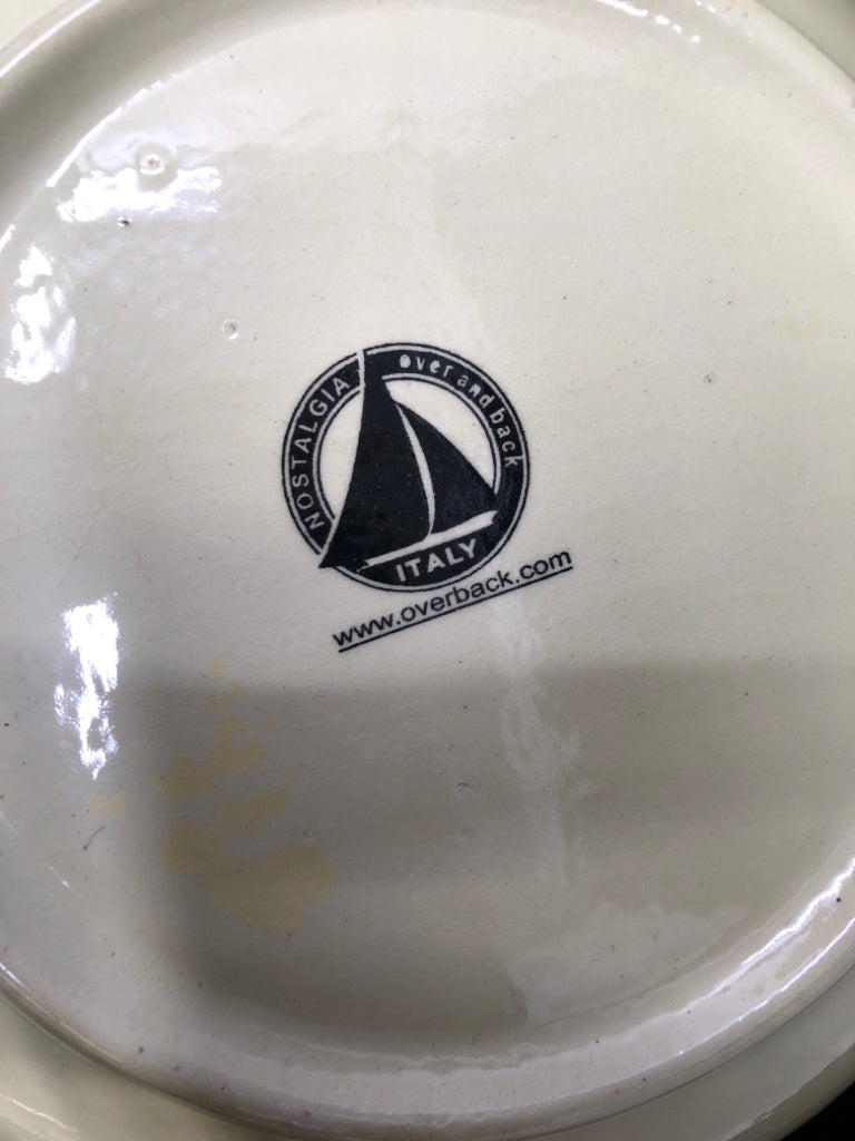 SERVING BOWL YELLOW W/ PINK RIM.