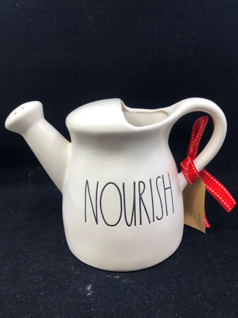 RAE DUNN NOURISH WATERING CAN VASE.