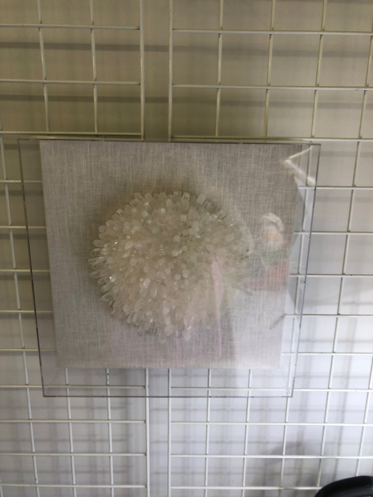 WHITE SHADOW CRYSTAL WALL HANGING.
