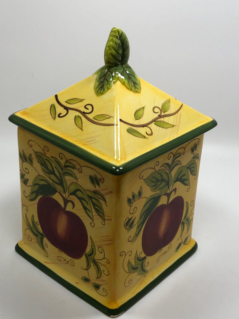 4PC YELLOW FRUIT CANISTERS.
