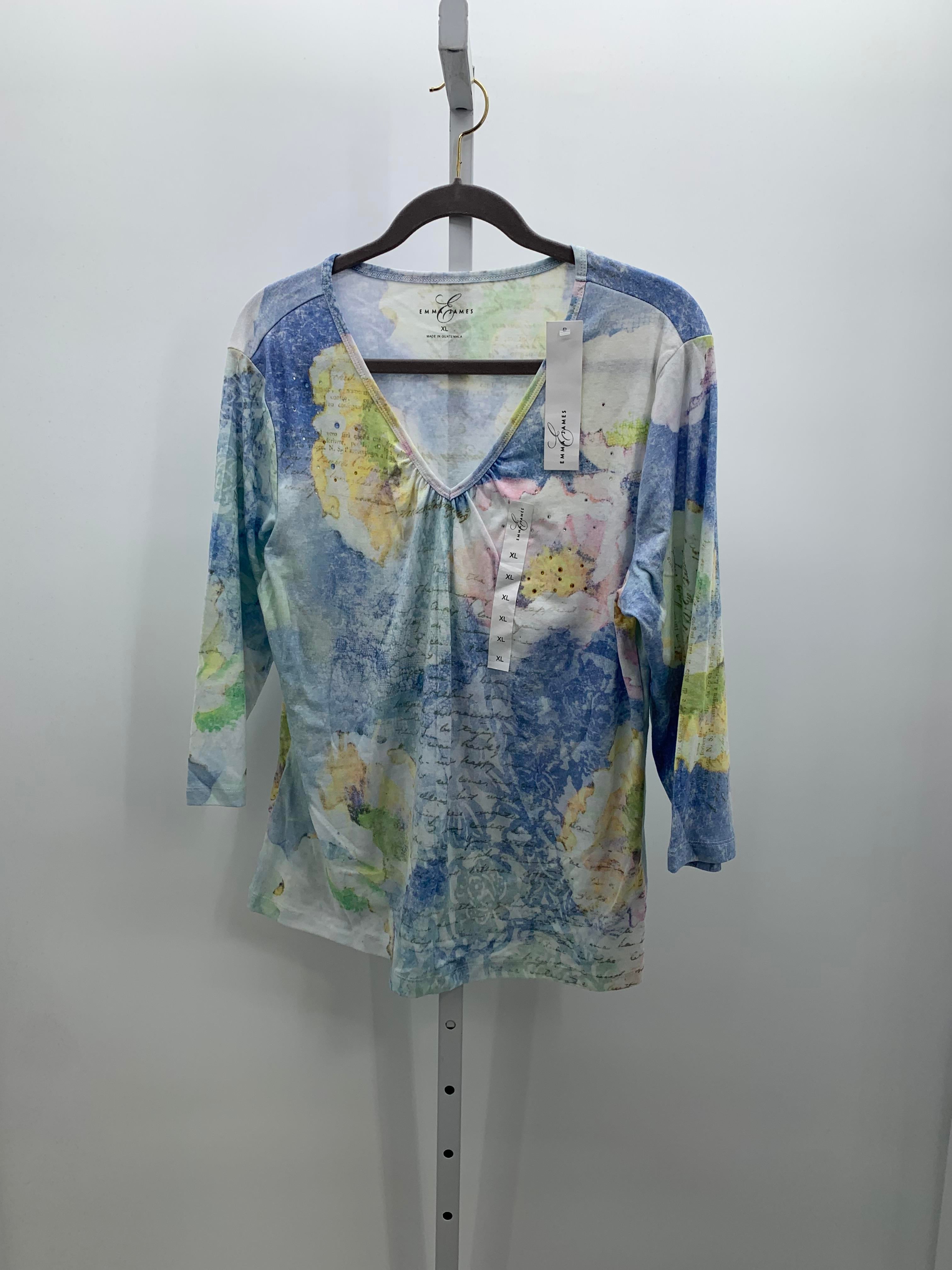 EMMA JAMES Size Extra Large Misses 3/4 Sleeve Shirt