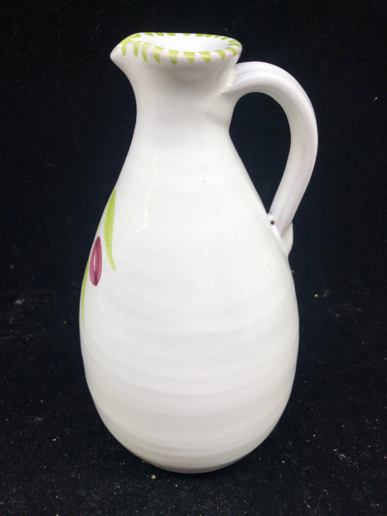 WHITE OIL DISPENSER W PAINTED OILVES.