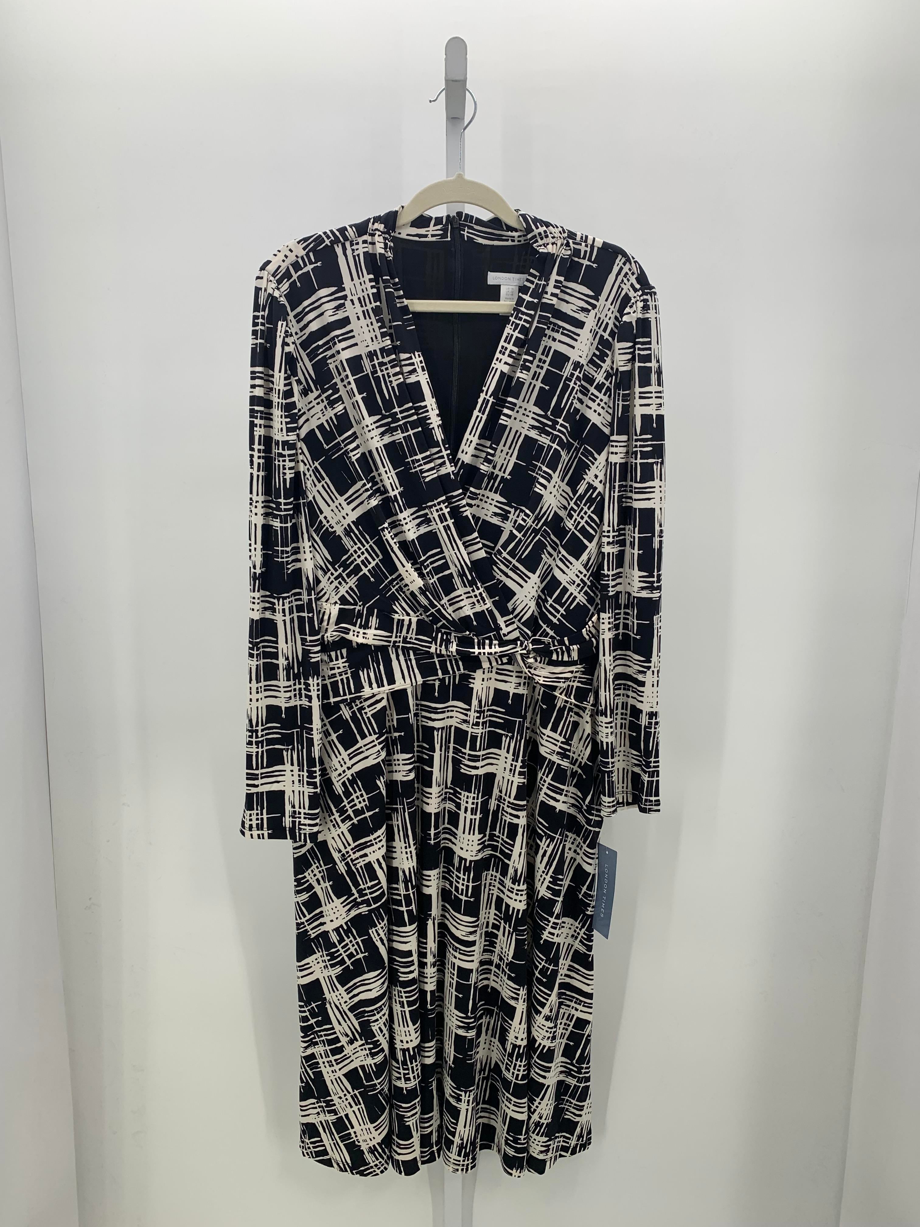 London Times Size 18 Misses Long Sleeve Dress