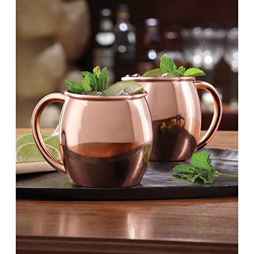 Sharper Image  Moscow Mule Mugs, Copper Plated, Set of 2 - IN BOX