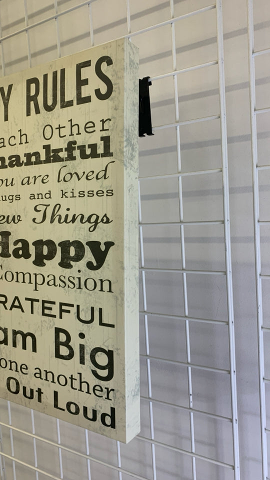 FAMILY RULES CANVAS WALL ART.