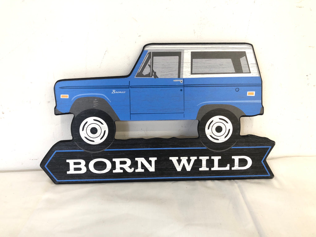 BORN WILD BRONCO WALL HANGING.