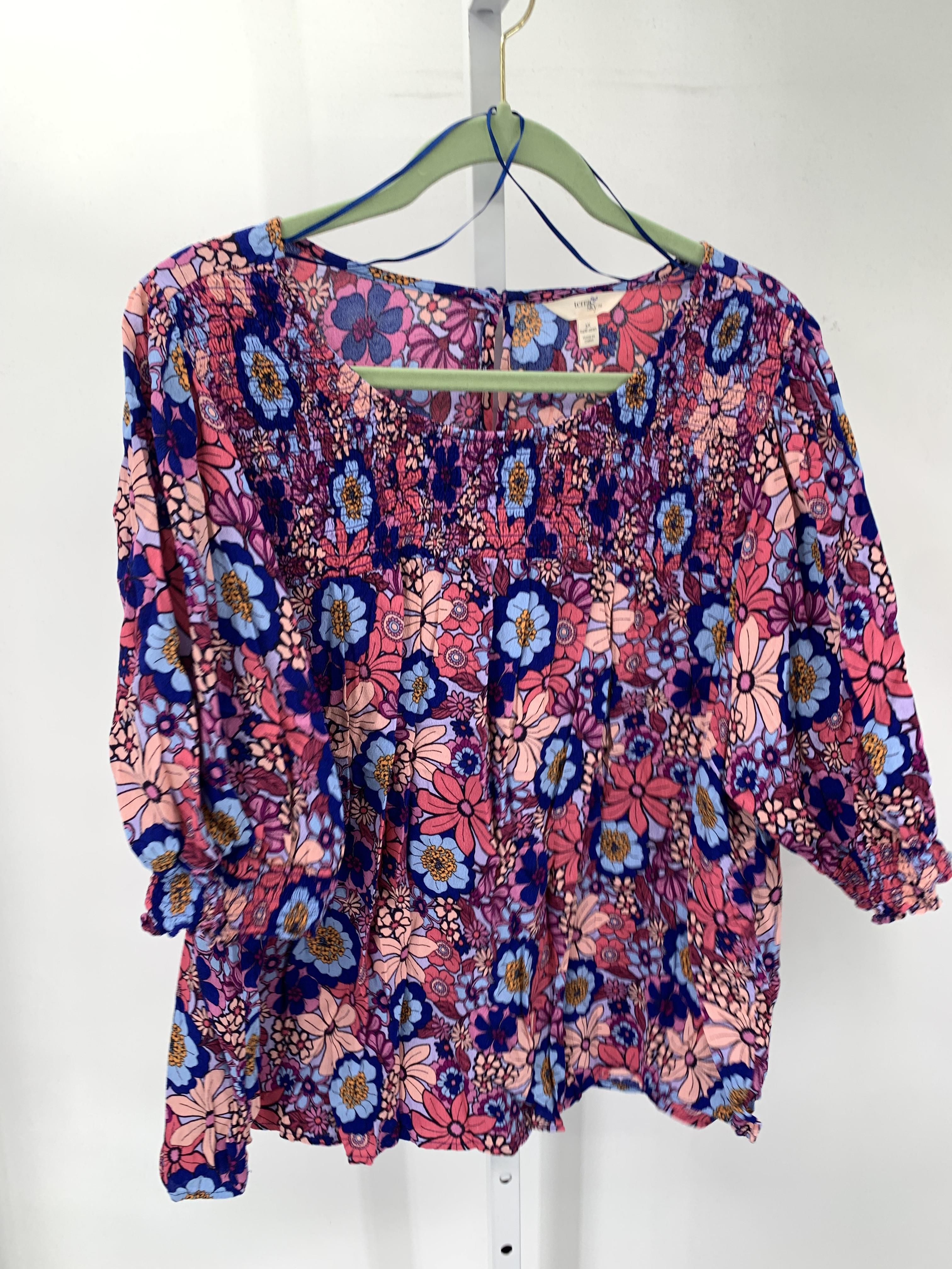 Terra & Sky Size 3X Womens Short Sleeve Shirt