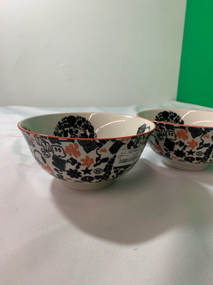 2 MICKEY MOUSE BOWLS.