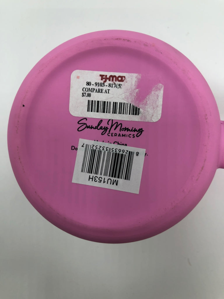 PINK LOVE LOVE LOVE CERAMIC MUG.